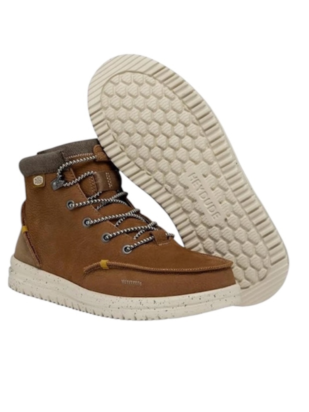 HEYDUDE Men's Bradley Brown Lace Up Boot Padded Ankle Collar Shoes Size 11
